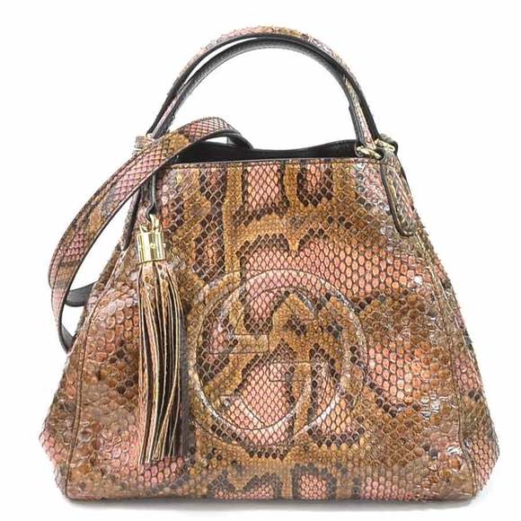 Gucci Python Pink Handbag 2Way - Picture 2 of 3
